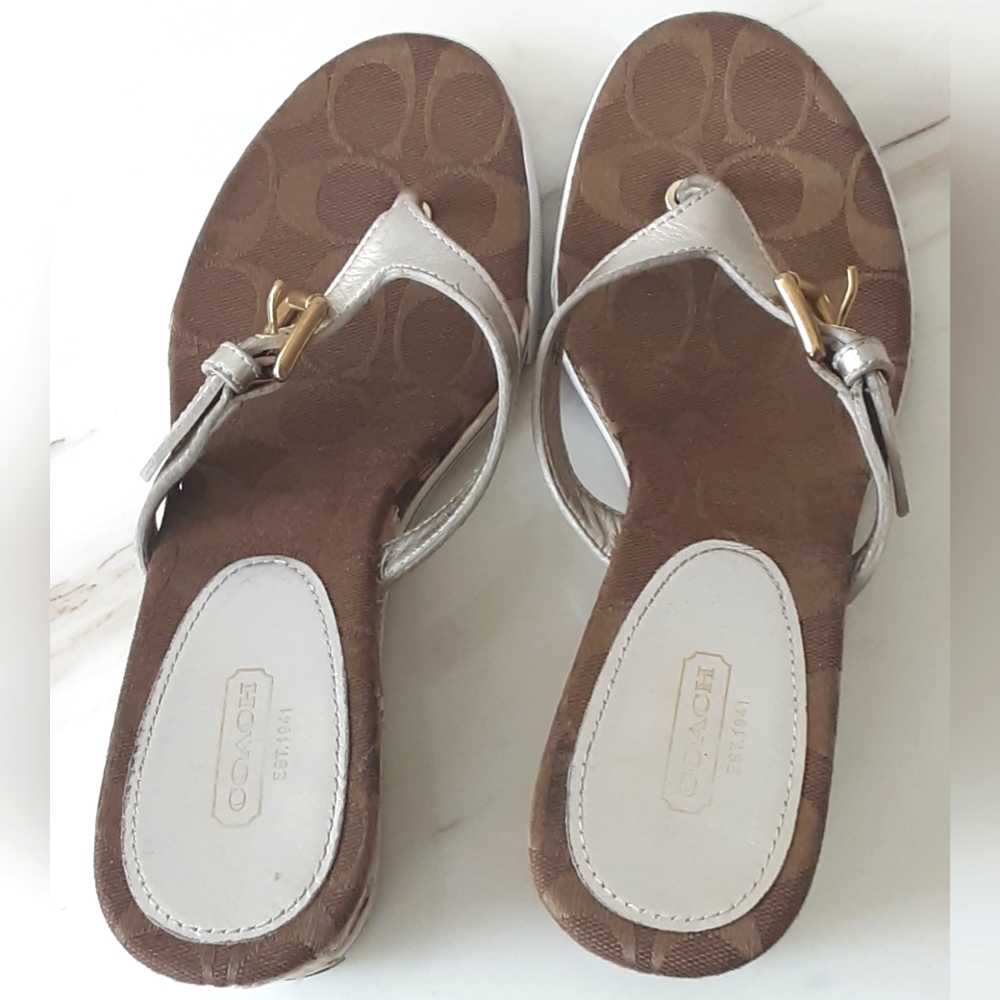 Coach Pristine Patchwork Gold Metallic Leather Th… - image 7